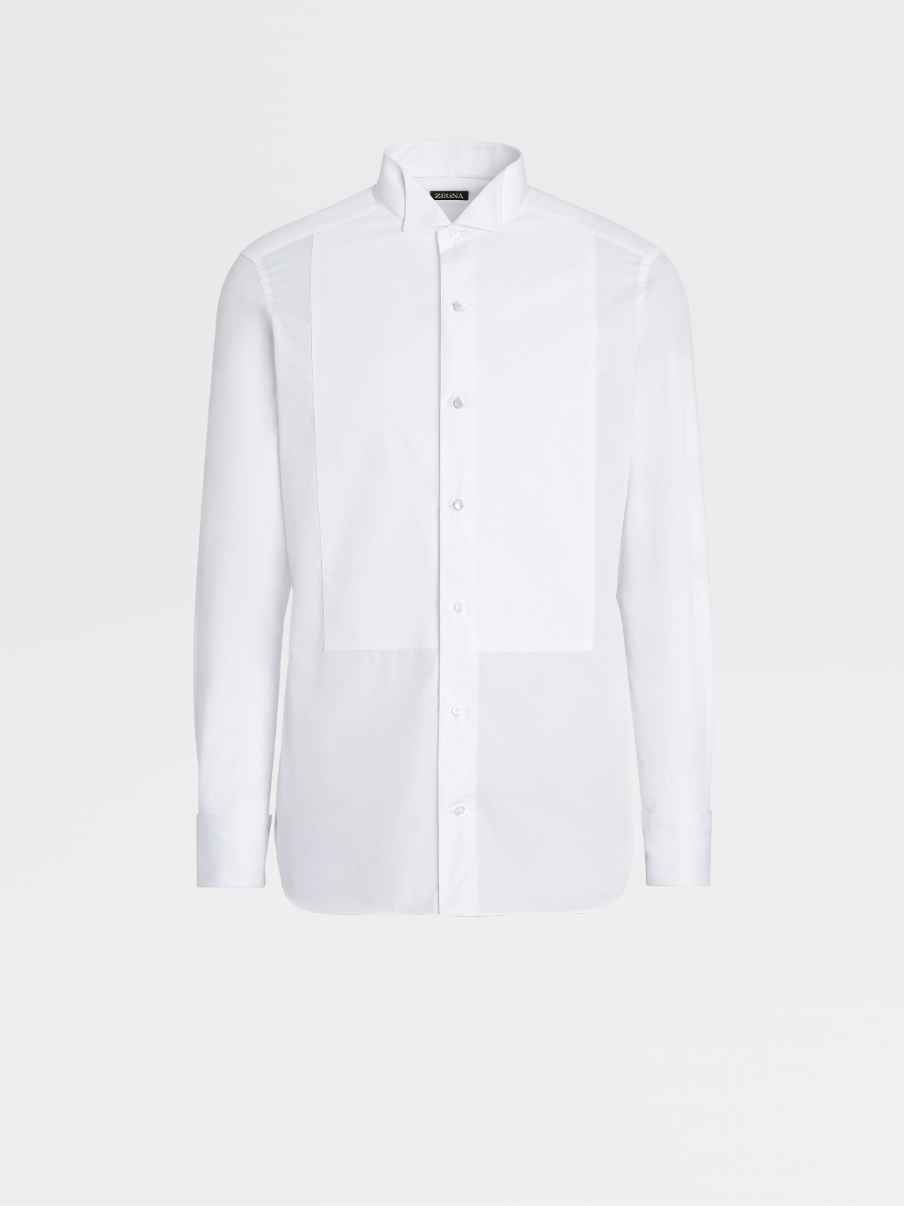White Cotton Tuxedo Shirt